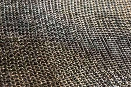 chain mail traditional warrior protection, medieval body armor iron background