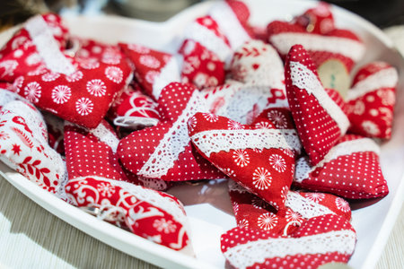 gift decor fragrant sachets, heartの写真素材