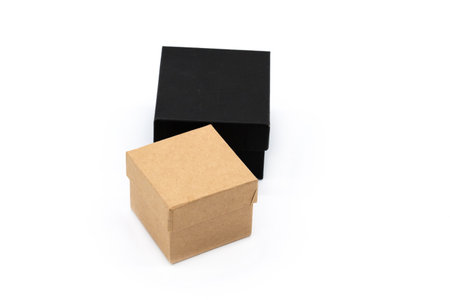 couple of gift boxes with on white backgroundの写真素材