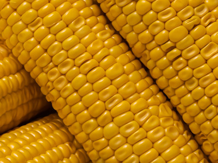 stack of corn cobs fresh stacked on light background