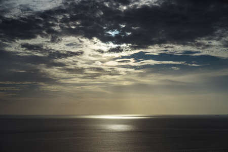 sunset Sky with cloud and seaの写真素材