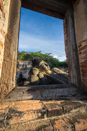 Temple of Ayutthaya, History of Thailand Buddha statue at Temple of Thailandの写真素材