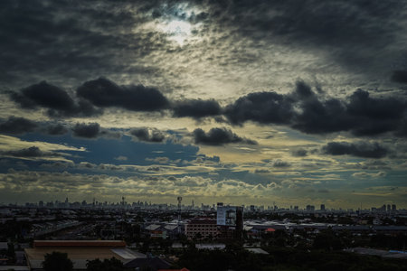 sky and big city bangkok thailand.
