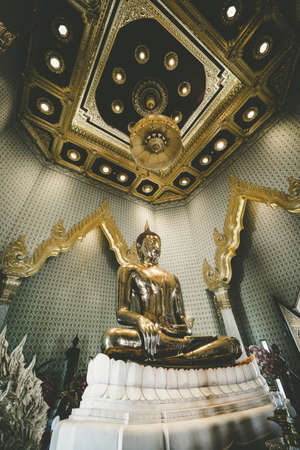 Bangkok Thailand - July 31, 2018;  The Biggest Buddha made of gold, Wat trai mit wittayaram, bangkok, Thailand.のeditorial素材