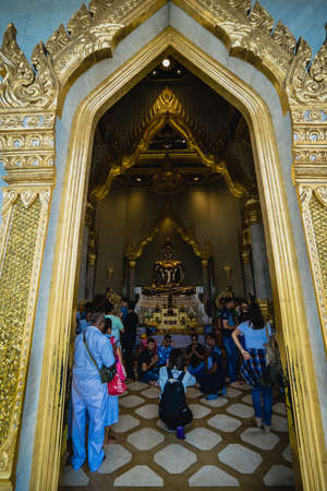 Bangkok Thailand - July 31, 2018;  The Biggest Buddha made of gold, Wat trai mit wittayaram, bangkok, Thailand.のeditorial素材