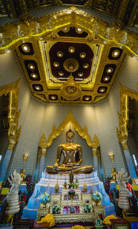 Bangkok Thailand - July 31, 2018;  The Biggest Buddha made of gold, Wat trai mit wittayaram, bangkok, Thailand.のeditorial素材