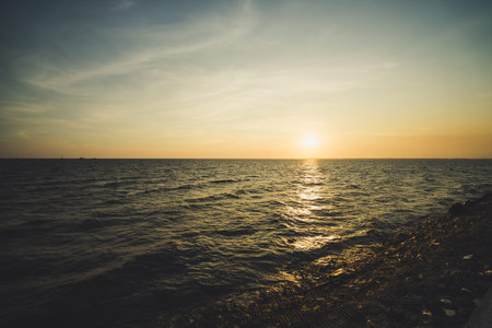 beautiful sunset and sea.