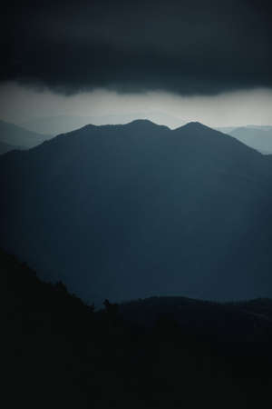 Kio Mae Pan walk to backpack and trekking mountain landscape viewpoint of Kio Mae Pan, Chiang Mai, Thailand.の写真素材