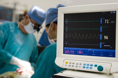 monitoring with cardiogram in operation roomの写真素材