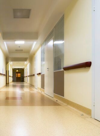 long corridor in hospitalの写真素材