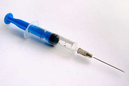 syringe on white backgroundの写真素材