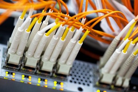 Network Switch. Closeup view with shallow DOF.の写真素材