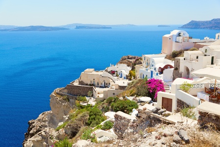 Santorini romantic island. Oia townの写真素材