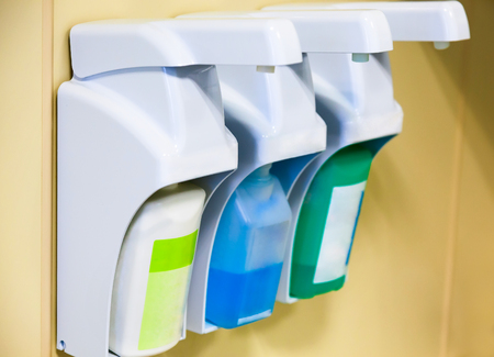 Equipment for skin cleaning and disinfection in the clinicの写真素材