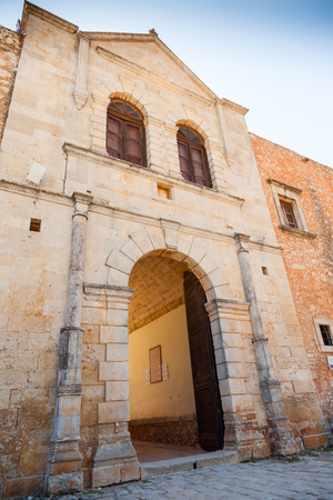 Arches of old monastery. Arkadi monastery - Crete, Greece.の写真素材