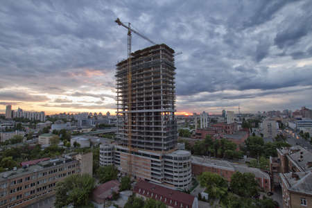 building a skyscraper in Kievの写真素材