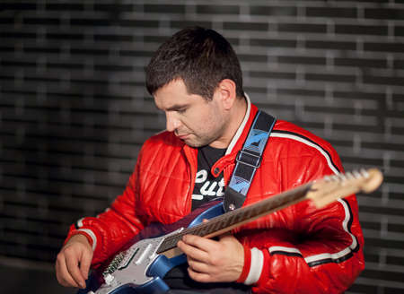 Soulful guitar player の写真素材