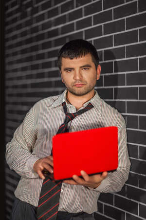 Businessman with notebookの写真素材
