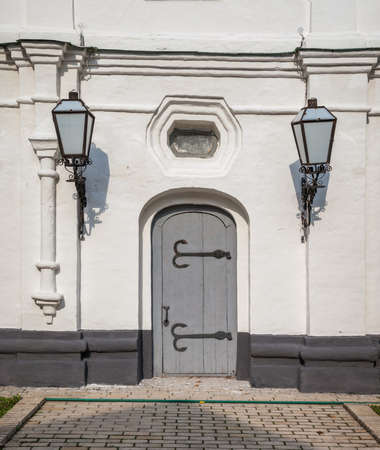 Facade of an old antique houseの写真素材