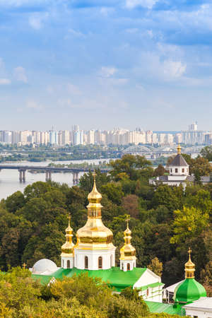 Panoramic view of Kiev Pechersk Lavra Orthodox Monastery in Kiev, Ukraineの写真素材
