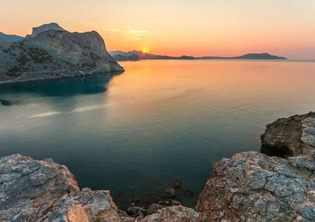 Amazing sunrise over the seaの写真素材