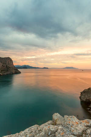 Amazing sunrise over the seaの写真素材