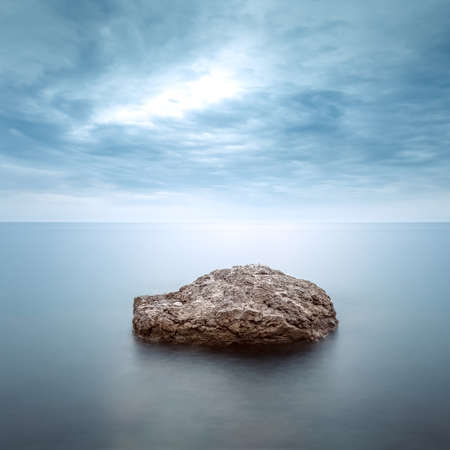 Minimalist misty seascapeの写真素材