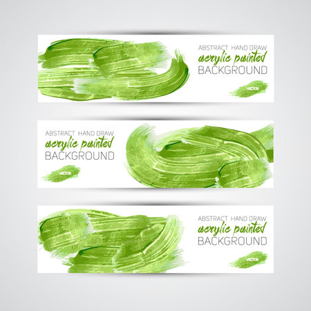 Vector Abstract acrylic painted brush banner on white backgroundのイラスト素材