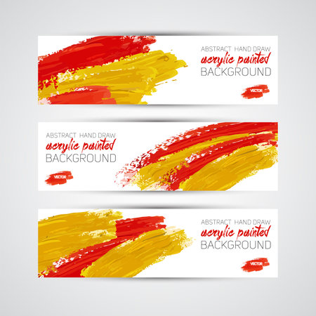 Vector Abstract acrylic painted brush banner on white backgroundのイラスト素材