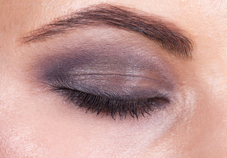 Close up of a blue woman eye