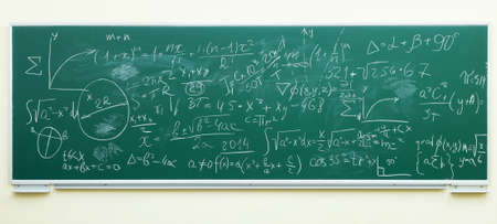 math formulas on green chalkboardの写真素材