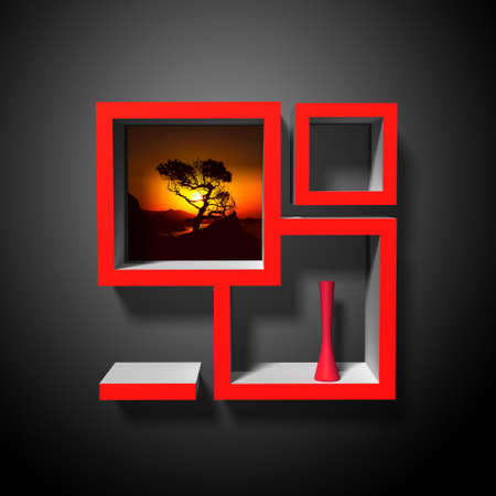 modern creative shelves template for your designの写真素材