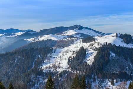 Beautiful winter mountains landscapeの写真素材