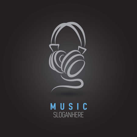 Headphones vector as music and entertainment logoのイラスト素材