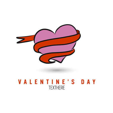 Hand drawn heart. Design elements for Valentine's day.のイラスト素材