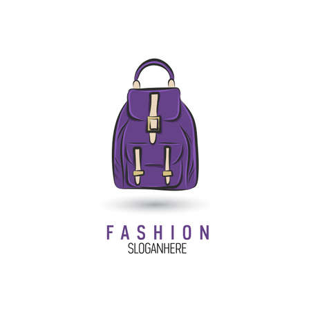 Hand-drawn bag icon or logo template. Handbag Sketch Vector illustration.のイラスト素材