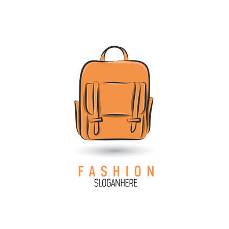 Hand-drawn bag icon or logo template. Handbag  Sketch Vector illustration.のイラスト素材