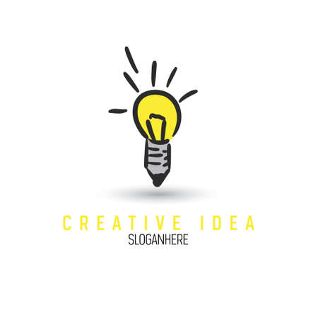 Vector drawing of light bulb with the rays.のイラスト素材