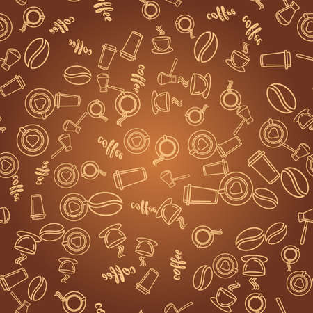 Seamless pattern with coffee beans and coffee beans.のイラスト素材