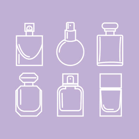 Vector artistic perfume sketch iconsのイラスト素材