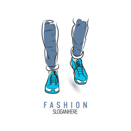 Vector drawing of sneakers.のイラスト素材