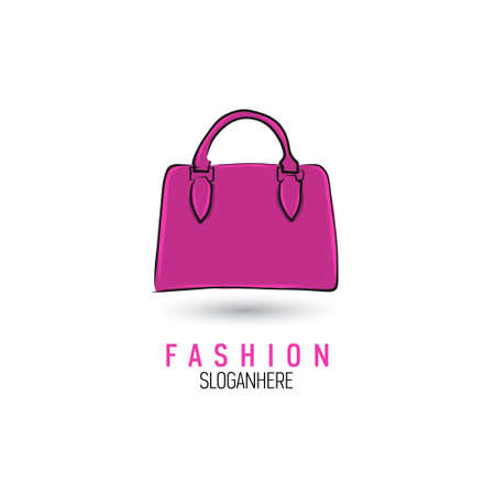 Hand-drawn bag icon or logo template. Handbag. Sketch.のイラスト素材