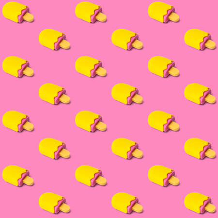Colorful ice cream pattern. Summer time background.の写真素材