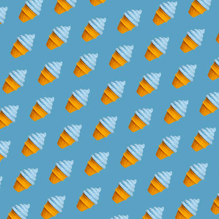 Colorful ice cream pattern. Summer time background.の写真素材