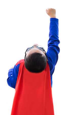 Dreams of children want to be super heroes and want to fly.の写真素材