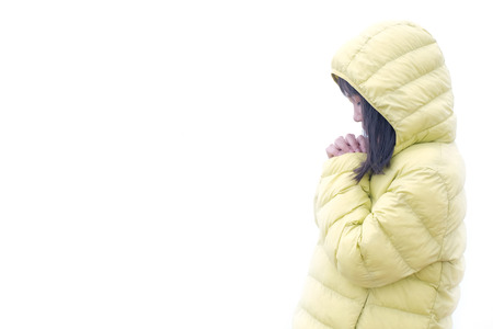 Children are praying on the mountain.の写真素材