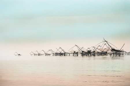 Fishing in Phatthalung, Thailandの写真素材