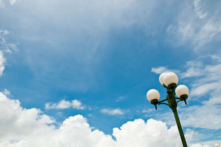 lamp and skyの写真素材