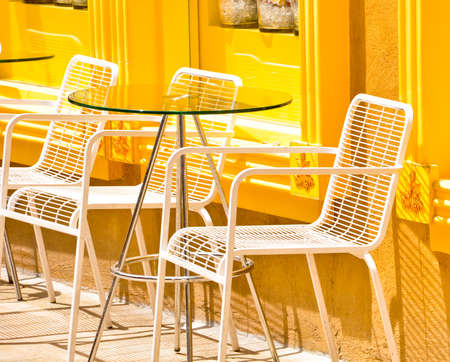 iron chair の写真素材