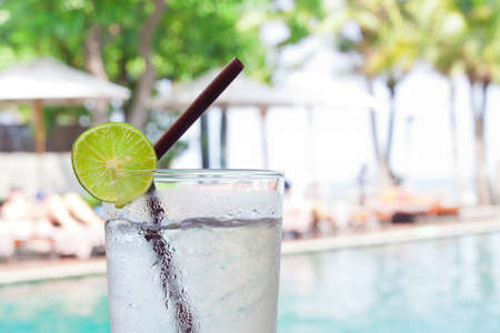 A glass of fresh lime juiceの写真素材